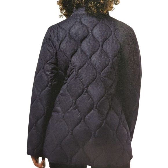 32 Degrees Heat | Quilted High Neck Lightweight Jacket | Dark Navy Blue | Medium - Picture 2 of 8